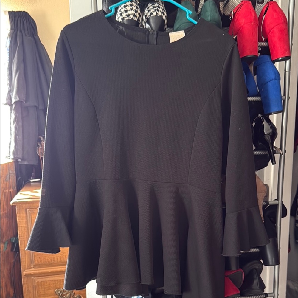 Black Peplum Top